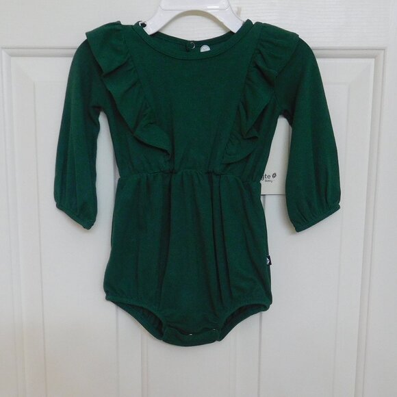 NWT Kyte Hunter Green Long Sleeve Bubble Romper sz 6-12 Months - Picture 1 of 1